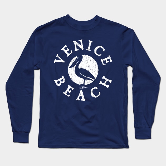 Venice Beach - Pelican Long Sleeve T-Shirt by jcombs